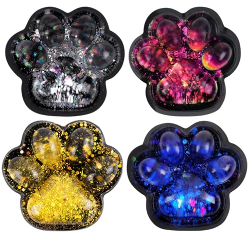 Cat Paw Squishy, 4 Stück Stress Relief Toy, Cat Paw Squeeze Toy, Sensorisches Spielzeug Pfoten, Stressabbau Fidget Toys für Kinder und Erwachsene von XUDUOO