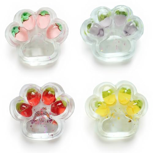 Cat Paw Squishy, 4 Stück Stress Relief Toy, Cat Paw Squeeze Toy, Sensorisches Spielzeug Pfoten, Stressabbau Fidget Toys für Kinder und Erwachsene von XUDUOO