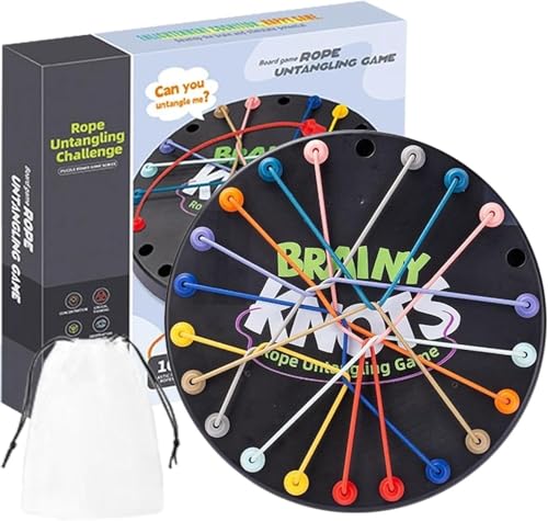 Rope Challenge Brainy Knots Logik Spiele, Buntes Gedrehtes Seil Sortier Puzzlespiel, Geduldspiele für Kinder, Logik Spiele Knot für Kinder ab 3 Geschicklichkeitsspiel Lernspiel für die ganze Familie von XUDUOO