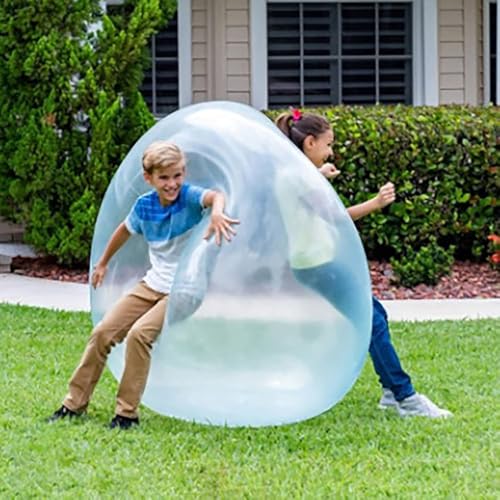 Bubble Ball Wasserball Groß, 47 Zoll Transparenter Wasserblasenball für Erwachsene Kinder, Wasserblasenball Aufblasbarer, Outdoor Spiele für Beach Garden Ball Party im Freien von XUDUOO