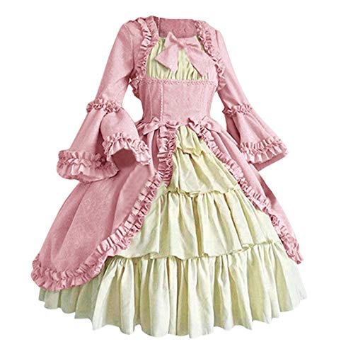 XUEJIANN Gothic-Kleidung, Damenhose mit Ketten, Party, Gothic-Ärmel, Kostüme, Damenkleid, Hexenkleid, Gothic-Stil, Rosa, Größe XXL XUEJIANN Gothic-Kleidung, Damenhose mit Ketten, Party, Gothic-Ärmel, Kostüme, Damenkleid, Hexenkleid, Gothic-Stil, Rosa, Größe XXL von XUEJIANN