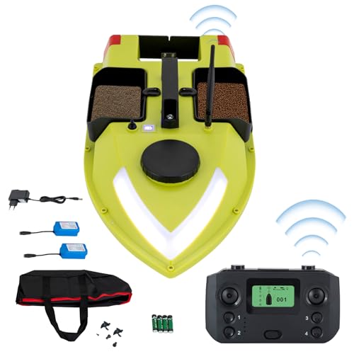 XUEMANSHOP Fernbedienung Fischköderboot, 1.8m/s Futterboot mit GPS und Fernsteuerung, 2 Batterien, 99 Trolling-Punkten, Automatische Gierkorrektur, Doppelmotor, 600m XUEMANSHOP Fernbedienung Fischköderboot, 1.8m/s Futterboot mit GPS und Fernsteuerung, 2 Batterien, 99 Trolling-Punkten, Automatische Gierkorrektur, Doppelmotor, 600m von XUEMANSHOP