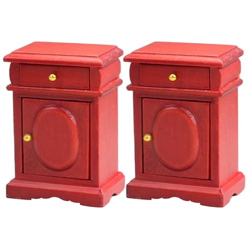 XUEYEGONGJI 1 12 Skala Dollhouse Accessoires 2pcs Red End Table Dollhouse Möbel mit Schubladen und Kabinett langlebige hölzerne Miniatur -Dinge für Puppenhauseinstellungen, Zubehör XUEYEGONGJI 1 12 Skala Dollhouse Accessoires 2pcs Red End Table Dollhouse Möbel mit Schubladen und Kabinett langlebige hölzerne Miniatur -Dinge für Puppenhauseinstellungen, Zubehör von XUEYEGONGJI