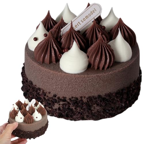 Gefälschte Geburtstagstorte, 4 Zoll Styropor gefälschter Kuchen mit Sahne und Schokoladenschmuck, dekorative künstliche mit geringer Wartung für Fotografie -Requisiten Display Gefälschte Geburtstagstorte, 4 Zoll Styropor gefälschter Kuchen mit Sahne und Schokoladenschmuck, dekorative künstliche mit geringer Wartung für Fotografie -Requisiten Display von XUEYEGONGJI