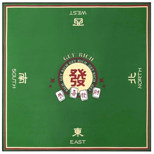 Mahjong-Matte für Tabelle Mahjong Mat, 32 x 32 Zoll Mahjong Tischmatte, Nicht-Slip-Rausch-Reduktion Mahjong Tischabdeckung, Roll-up-Spielmatte für Tisch Mahjong, Poker, Karte, Board & Tile von XUEYEGONGJI