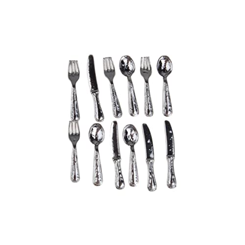 XUEYEGONGJI 12pcs Messer- und Gabel -Tischgeschirr Mini House Crafts Miniatur Play Szene 1:12 Modell Doll House Accessoires Dekoration, Puppenhauszubehör XUEYEGONGJI 12pcs Messer- und Gabel -Tischgeschirr Mini House Crafts Miniatur Play Szene 1:12 Modell Doll House Accessoires Dekoration, Puppenhauszubehör von XUEYEGONGJI