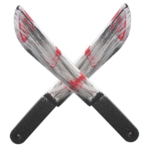 XUEYEGONGJI 2 PCs Halloween -Messer, realistische blutige Metzgermesser -Requisiten, 2, x 17, 7in Plastik Handwerksspielzeug für Party, Streich, Cosplay, Dekorationen, Spielzeug XUEYEGONGJI 2 PCs Halloween -Messer, realistische blutige Metzgermesser -Requisiten, 2, x 17, 7in Plastik Handwerksspielzeug für Party, Streich, Cosplay, Dekorationen, Spielzeug von XUEYEGONGJI