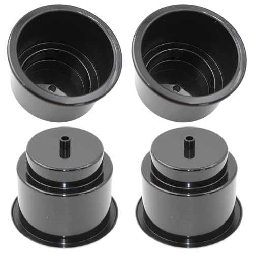 XUEYEGONGJI 4pcs Cup Halter Einsatz 4.25x3.15 Ersatzschwarzes ABS -Becher -Halter Einsätze mit Entlassungsloch für Wohnmobile, Boot, Auto, Auto, von XUEYEGONGJI