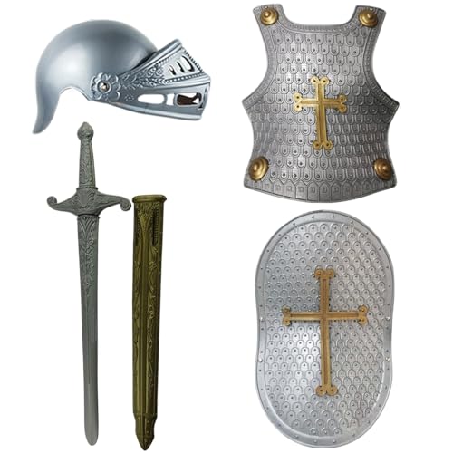 XUEYEGONGJI Childs Armor Set, Knight Kostüm Kids 4pcs/Set, Knight -Rüstung für Kinder, Knight Dress -up für Jungen, mittelalterliche Ritterpanzerung XUEYEGONGJI Childs Armor Set, Knight Kostüm Kids 4pcs/Set, Knight -Rüstung für Kinder, Knight Dress -up für Jungen, mittelalterliche Ritterpanzerung von XUEYEGONGJI