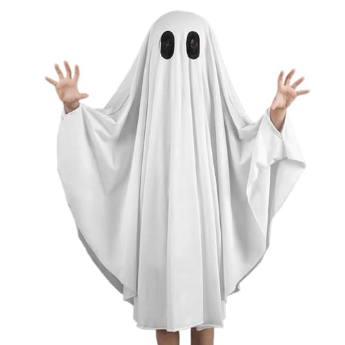 XUEYEGONGJI Ghost Poncho Halloween gruseliges Ghost Cape für Kinder 31, 5 '' Cloak Halloween Kostüm für Kinder, Kostüm m XUEYEGONGJI Ghost Poncho Halloween gruseliges Ghost Cape für Kinder 31, 5 '' Cloak Halloween Kostüm für Kinder, Kostüm m von XUEYEGONGJI
