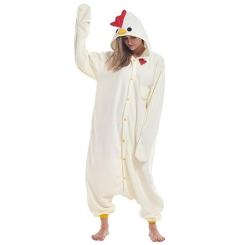XUEYEGONGJI Halloween Kostüme Cosplay Chicken Onesie Fleece Chicken Kostüm Unisex Tierkostum Pyjama L, Familien Halloween Kostüme XUEYEGONGJI Halloween Kostüme Cosplay Chicken Onesie Fleece Chicken Kostüm Unisex Tierkostum Pyjama L, Familien Halloween Kostüme von XUEYEGONGJI
