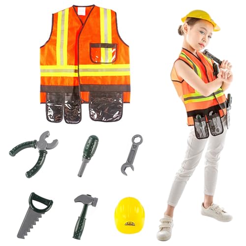 XUEYEGONGJI Kids Construction Kostüm Reflektierendes Mehrfach-Tischet-Halloween-Kostüm für Kinder mit Bauspielzeug Jungen, um das Spiel, Rollenspiel, Party, Cosplay, für vor XUEYEGONGJI Kids Construction Kostüm Reflektierendes Mehrfach-Tischet-Halloween-Kostüm für Kinder mit Bauspielzeug Jungen, um das Spiel, Rollenspiel, Party, Cosplay, für vor von XUEYEGONGJI