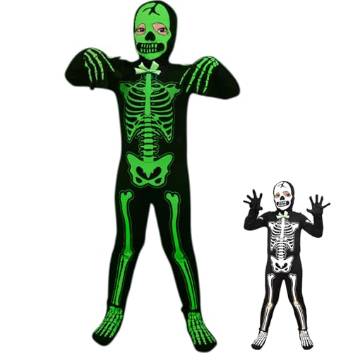 XUEYEGONGJI Kleinkind -Skelettkostüm Ganzkörper -Skelettkostüm mit Handschuhen gruselige Halloween -Kostüme, Kinder l XUEYEGONGJI Kleinkind -Skelettkostüm Ganzkörper -Skelettkostüm mit Handschuhen gruselige Halloween -Kostüme, Kinder l von XUEYEGONGJI