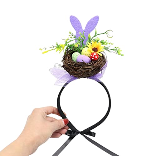 XUEYEGONGJI Osterei Stirnband Hasen Kopfbedecke Vögel Nistkopf Bands Ostern Kaninchen Kostümzubehör lila, Osterkopfbedeckung XUEYEGONGJI Osterei Stirnband Hasen Kopfbedecke Vögel Nistkopf Bands Ostern Kaninchen Kostümzubehör lila, Osterkopfbedeckung von XUEYEGONGJI