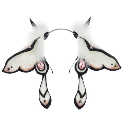 XUEYEGONGJI Pelzige Ohren, niedliche flauschige Hörner Cosplay mit mehreren Augen Stirnband Plüsch Therian Ohren für Halloween -Kostüme Themenparty, Teufelshorns XUEYEGONGJI Pelzige Ohren, niedliche flauschige Hörner Cosplay mit mehreren Augen Stirnband Plüsch Therian Ohren für Halloween -Kostüme Themenparty, Teufelshorns von XUEYEGONGJI