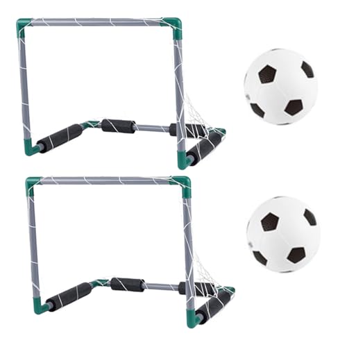 XUEYEGONGJI Poolspiele, 2pcs schwimmende Pool -Fußballtor mit 2 Ball, 18, 5 x 14 x 14, 4 Kinder Fußballtor, Plastikfußballnetz für Schwimm Sommer, Spiele für Erwachsene und Familie von XUEYEGONGJI
