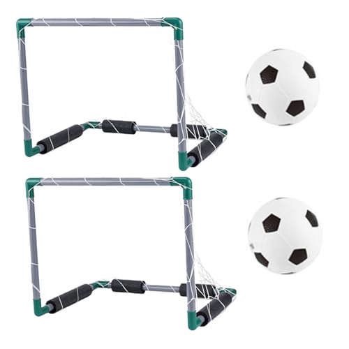 XUEYEGONGJI Poolspiele, 2pcs schwimmende Pool -Fußballtor mit 2 Ball, 18, 5 x 14 x 14, 4 Kinder Fußballtor, Plastikfußballnetz für Schwimmsummer, Spiele von XUEYEGONGJI