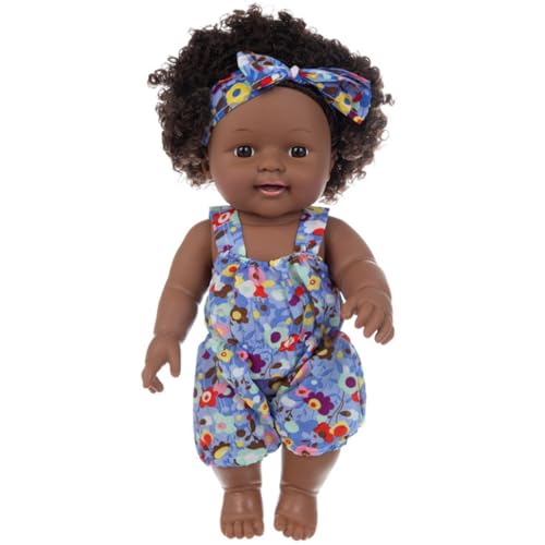 XUEYEGONGJI Schwarze Babypuppen, 12 Zoll bewegliche gemeinsame afroamerikanische Babypuppe, realistische Puppe für Kleinkinder, Schwarze Babypuppe für Mädchen lila XUEYEGONGJI Schwarze Babypuppen, 12 Zoll bewegliche gemeinsame afroamerikanische Babypuppe, realistische Puppe für Kleinkinder, Schwarze Babypuppe für Mädchen lila von XUEYEGONGJI