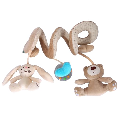 XUEYEGONGJI Spiralautositz Spielzeug Bären Kaninchen -Autositz -Spielzeug hängen in BB Squeaker und Rasseln für Kinderbett Kinderbett Kinderwagen, Autositzspielzeug hängen von XUEYEGONGJI