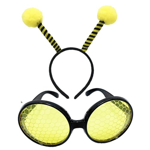 XUEYEGONGJI Tierkostüme für Kinder, Antennenstirnband und Brille Bienenkostüm Set, lustiges Tierkostüm für Karneval, Tierkostüm XUEYEGONGJI Tierkostüme für Kinder, Antennenstirnband und Brille Bienenkostüm Set, lustiges Tierkostüm für Karneval, Tierkostüm von XUEYEGONGJI