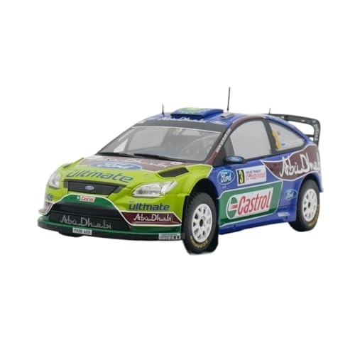XUFQRAN Miniatur-Ausstellung Maßstab 1:24 Für Ford Focus RS WRC 2009 Rallye-Auto Druckgussmodell Sammlerkit Statische Ornamente Simulationssammlung von XUFQRAN