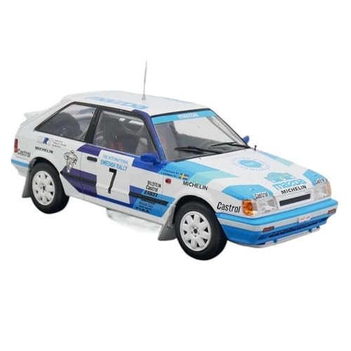 XUFQRAN Miniatur-Ausstellung Maßstab 1:24 Für Mazda 323 4WD WRC 1989 Rallye-Auto Druckguss-Modell Sammler-Kit Statische Ornamente Simulationssammlung von XUFQRAN