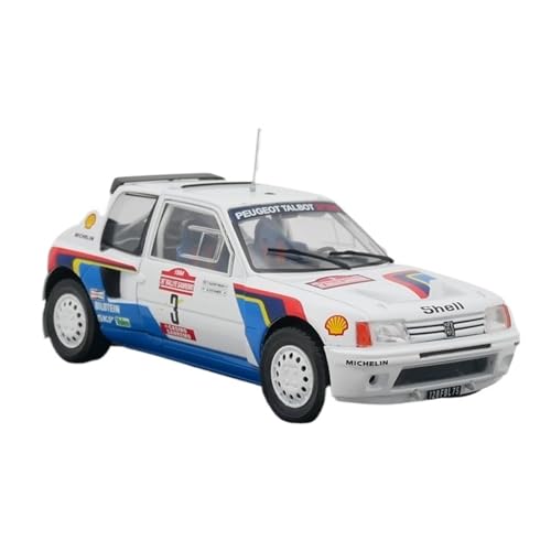 XUFQRAN Miniatur-Ausstellung Maßstab 1:24 Für Peugeot 205 T16 WRC 1984 Auto Druckguss Sammlermodell Hobbyist Statische Ornamente Simulationssammlung von XUFQRAN