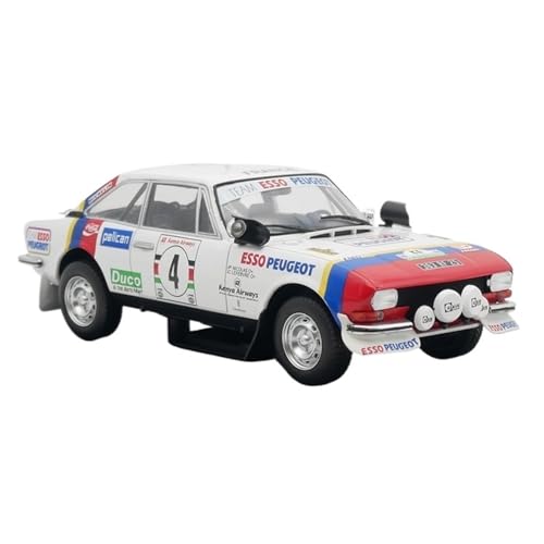 XUFQRAN Miniatur-Ausstellung Maßstab 1:24 Für Peugeot 504 V6 WRC 1978 Auto Druckguss Sammlermodell Hobbyist Statische Ornamente Simulationssammlung von XUFQRAN