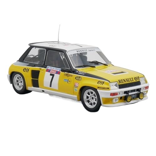 XUFQRAN Miniatur-Ausstellung Maßstab 1:24 Für Renault 5 Turbo WRC 1982 Rallye-Auto Druckgussmodell Sammlerkit Statische Ornamente Simulationssammlung von XUFQRAN