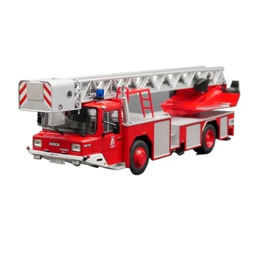 XUFQRAN Miniatur-Ausstellung Maßstab 1:43 Für Iveco Magirus DLK Feuerwehrauto Leiter Auto Druckguss Modell Sammler Kit Ornamente Simulationssammlung von XUFQRAN