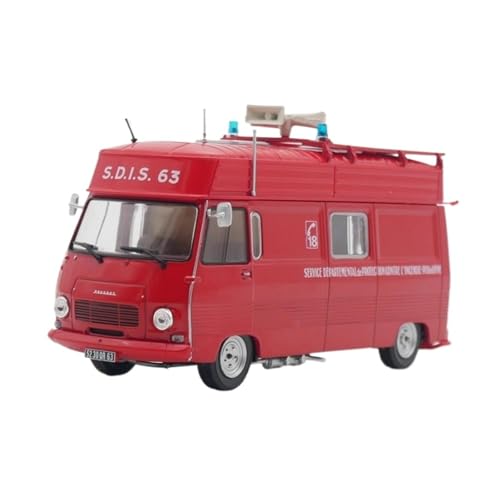 XUFQRAN Miniatur-Ausstellung Maßstab 1:43 Für Peugeot J7 Feuerwehr-Krankenwagen Druckgussmodell Sammlerstück Statische Ornamente Simulationssammlung von XUFQRAN