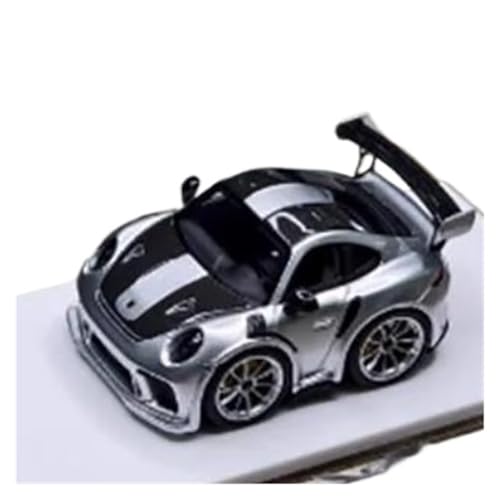 XUFQRAN Miniatur-Ausstellung Maßstab 1:64 Für 911 GT3 RS Auto Druckguss Hobbyist Sammlermodell Bausatz Statische Ornamente Simulationssammlung(Silber) von XUFQRAN
