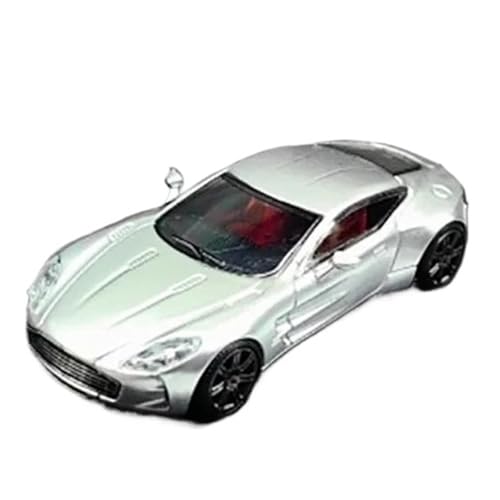 XUFQRAN Miniatur-Ausstellung Maßstab 1:64 Für Aston Martin ONE77 Auto Druckgussmodell Sammlerkit Statische Ornamente Simulationssammlung(Silber) von XUFQRAN