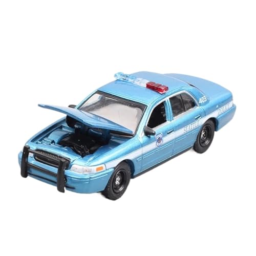 XUFQRAN Miniatur-Ausstellung Maßstab 1:64 Für Blue Crown Polizeiauto Druckgussmodell Sammlerbausatz Statische Ornamente Für Bastler Simulationssammlung von XUFQRAN