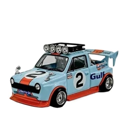 XUFQRAN Miniatur-Ausstellung Maßstab 1:64 Für Bule Small Pickup Truck Trailer Auto Druckguss Sammlermodell Bausatz Statische Ornamente Simulationssammlung von XUFQRAN