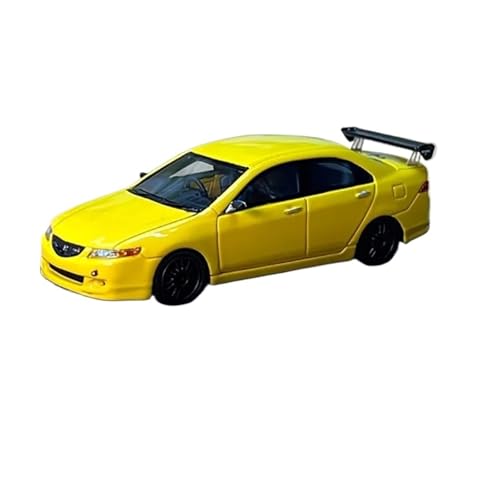 XUFQRAN Miniatur-Ausstellung Maßstab 1:64 Für Honda Accord-Euro R Löffel Gelb Auto Druckguss Modell Sammler Kit Statische Ornamente Simulationssammlung von XUFQRAN