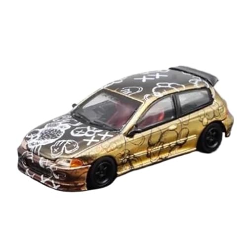 XUFQRAN Miniatur-Ausstellung Maßstab 1:64 Für SW Civic EG6 JDM Auto Druckguss Sammlermodell Bausatz Hobbyist Statische Ornamente Simulationssammlung von XUFQRAN