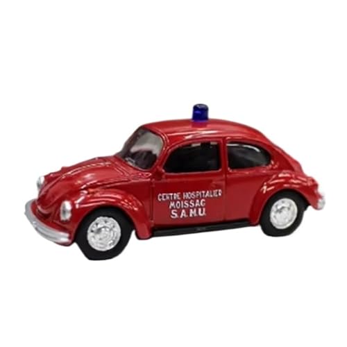 XUFQRAN Miniatur-Ausstellung Maßstab 1:64 Für Volkswagen Käfer 1303 Polizeiauto Druckgussmodell Sammlerkit Statische Ornamente Simulationssammlung von XUFQRAN