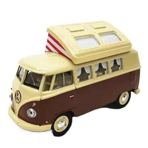 XUFQRAN Miniatur-Ausstellung Maßstab 1:64 Für Volkswagen T1 Open Traveller Auto Druckgussmodell Sammlerkit Statische Ornamente Simulationssammlung von XUFQRAN
