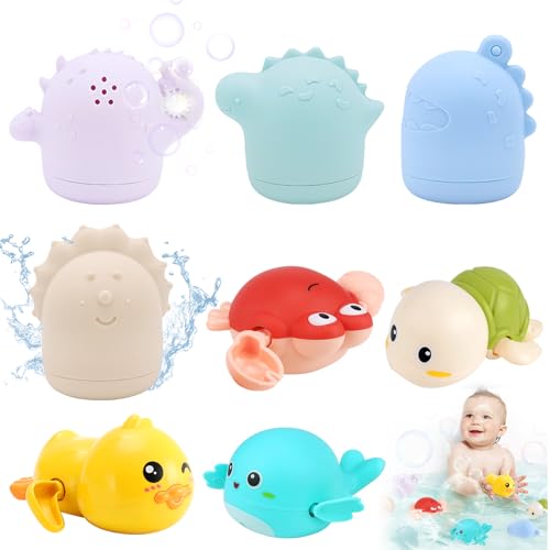 8 Stück Badewannenspielzeug Baby Badespielzeug Baby Wasserspielzeug Badetiere Badewannen Spielzeug Wasserspielzeug Spritztiere aus BPA-freiem Silikon - Baby Unisex ab 0 Jahre 6 Monate 1 Jahr von XUHN