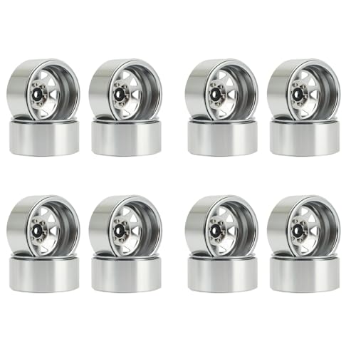 XUJIAN 16 Stücke Tiefer Teller 1.9 Metall Beadlock Rad Naben Felge für 1/10 RC Crawler Axial SCX10 90046 TRX4 D90,1 von XUJIAN
