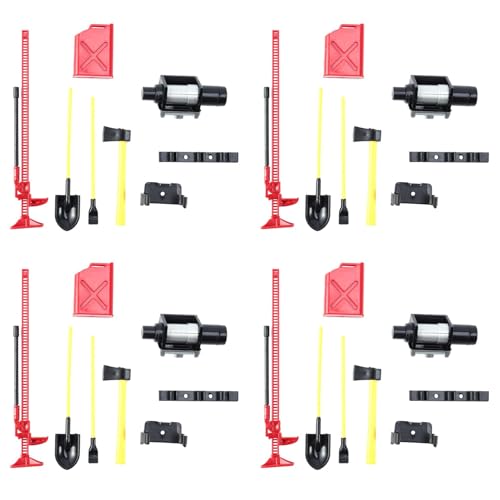 XUJIAN 4 Satz GepäCk TräGer Winde Schaufel Kraftstoff Tank Axt Dekoration für Rc Modell Autos Teile Simulation Klettern Auto Scx10 D90 von XUJIAN