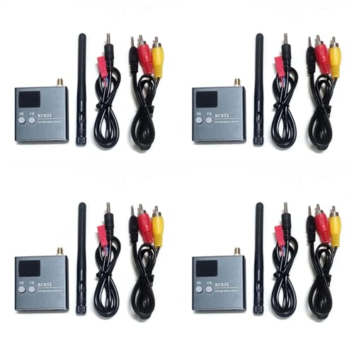 XUJIAN 4X RC832Mini 5,8 G 56-Kanal-EmpfäNger mit Hoher Empfindlichkeit, Kabelloser EmpfäNger mit A/V- und Stromkabel für FPV-Multicopter-Flugzeuge von XUJIAN