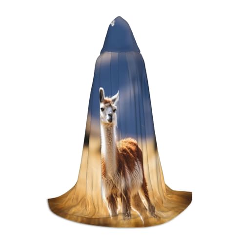 XULLZH Alpaka-Print Kapuzenumhang Halloween Weihnachten Umhang Kostüm Damen Herren Erwachsene Maskerade Dress Up von XULLZH