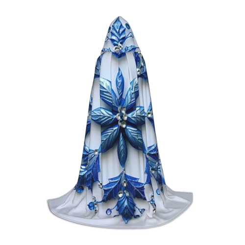XULLZH Blauer Weihnachtsumhang mit Schneeflocken-Druck, Kapuzenumhang für Halloween, Weihnachten, Kostüm, Damen, Herren, Erwachsene, Maskerade XULLZH Blauer Weihnachtsumhang mit Schneeflocken-Druck, Kapuzenumhang für Halloween, Weihnachten, Kostüm, Damen, Herren, Erwachsene, Maskerade von XULLZH