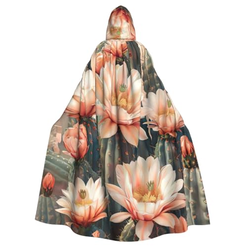 XULLZH Cactus Floral Bloom Print Adult Cloak Long Cape Hoodie Christmas Halloween Costumes Party Theme Role Playing von XULLZH