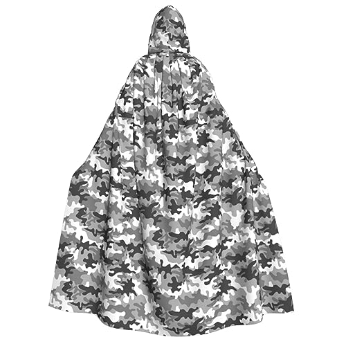 XULLZH Digitaler Camouflage-Druck, Unisex, Kapuzenumhang für Erwachsene, Halloween, volle Länge, Umhang mit Kapuze, Kostüm von XULLZH