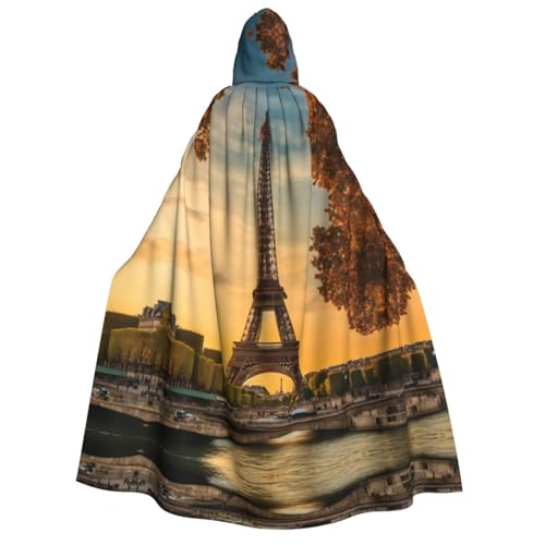 XULLZH Eiffelturm Paris, Herbst-Druck, Unisex, Kapuzenumhang für Erwachsene, Halloween, volle Länge, Umhang mit Kapuze, Kostüm XULLZH Eiffelturm Paris, Herbst-Druck, Unisex, Kapuzenumhang für Erwachsene, Halloween, volle Länge, Umhang mit Kapuze, Kostüm von XULLZH