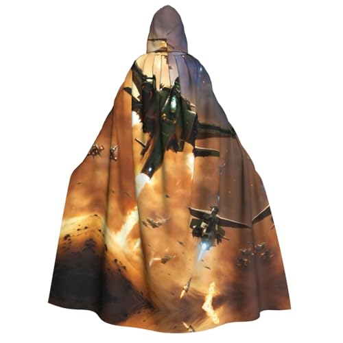 XULLZH Flugzeug-Jets-Druck, Unisex, Kapuzenumhang für Erwachsene, Halloween, volle Länge, Umhang mit Kapuze, Kostüm XULLZH Flugzeug-Jets-Druck, Unisex, Kapuzenumhang für Erwachsene, Halloween, volle Länge, Umhang mit Kapuze, Kostüm von XULLZH