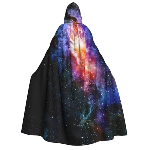XULLZH Galaxie im Universum Druck Unisex Kapuzenumhang für Erwachsene Halloween volle Länge Umhang Herren Umhang mit Kapuze Kostüm von XULLZH